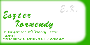 eszter kormendy business card